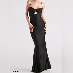 Black Rhinestone Gown